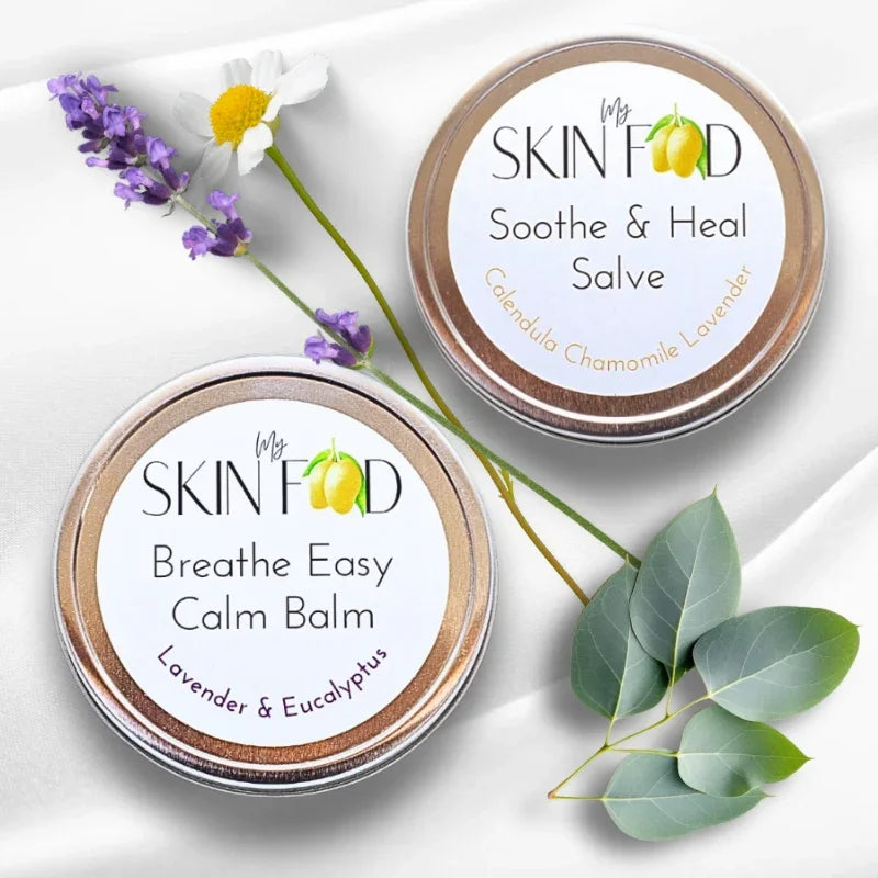 Natural Rescue Healing Balms Duo Set Of 2 80g Salves Calendula Chamomile Lavender & Eucalyptus Salves My Skinfood