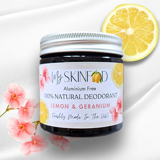 Organic Lemon & Rose Geranium. Summer Fresh Natural Deodorant 60ml