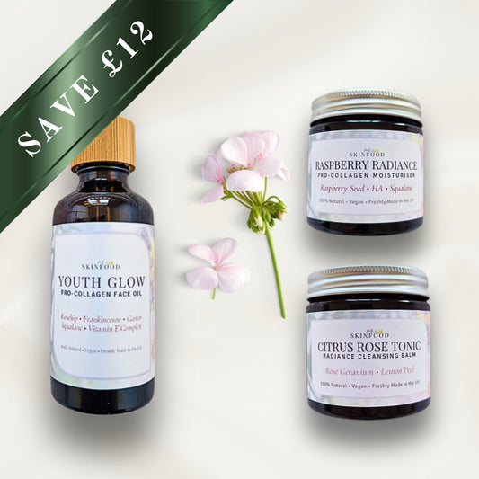 Youth Glow Trio –
Cleanse • Nourish • Moisturise Skincare Set My Skinfood