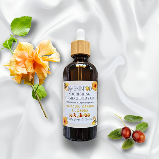 Firming Body Oil — Hibiscus, Jojoba & Orange Vit C Boost Blend (100ml)